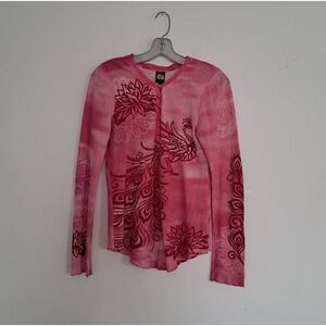 Vtg Y2K Lucky Brand Top Thermal Women's Large L 90s Japanese Indie Hippie Boho